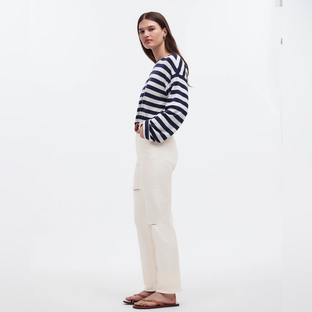 💜 NWT Madewell Tile White The Petite '90s Straight Jean Size 29P - Picture 2 of 11